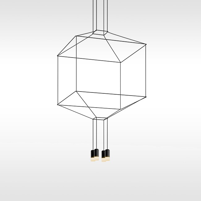 Vibia hanglamp Wireflow Suspension 4 LED met diffuser door Arik Levy