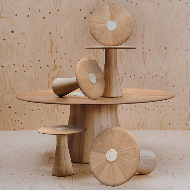 Andreu World bijzettafel Reverse Occasional Wood door Piergiorgio Cazzaniga