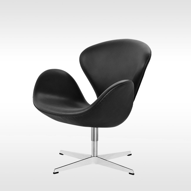 Fritz Hansen fauteuil Swan Lounge Chair model 3320 Leder door Arne Jacobsen 