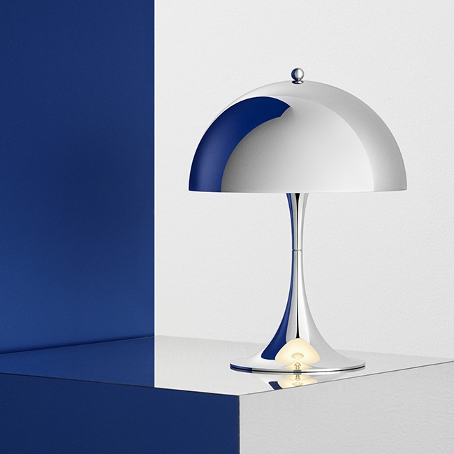 Louis Poulsen tafellamp Panthella Mini Table Chrome door Verner Panton