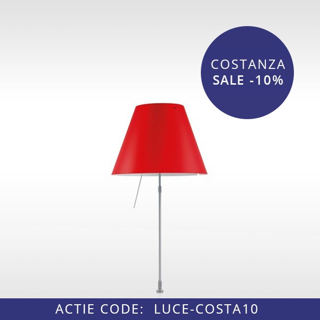 Luceplan tafellamp met schroefbevestiging D13 p.t.i. Costanza telescopisch + schakelaar door Paolo Rizzatto