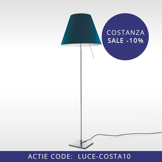 Luceplan vloerlamp D13 t.i.f. Costanza fixed + schakelaar door Paolo Rizzatto