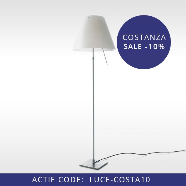 Luceplan vloerlamp D13t L Costanza LED telescopisch door Paolo Rizzatto