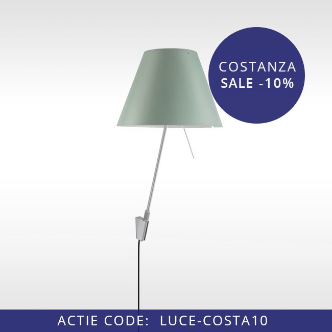 Luceplan wandlamp D13 a.i.f. Costanza fixed + schakelaar door Paolo Rizzatto