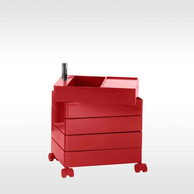 FineBuy SV51848 Houten Bureaucontainer 33x60x38cm - Mobiele Rolcontainer Met Deur, Lade En Zwenkwielen