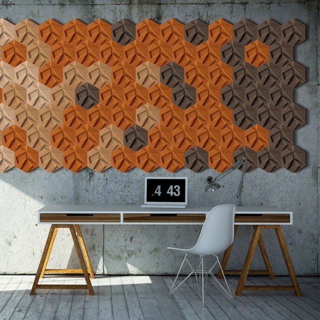 Muratto akoestisch wandpaneelsysteem Organic Blocks Hexagon door Yolanda Murillo