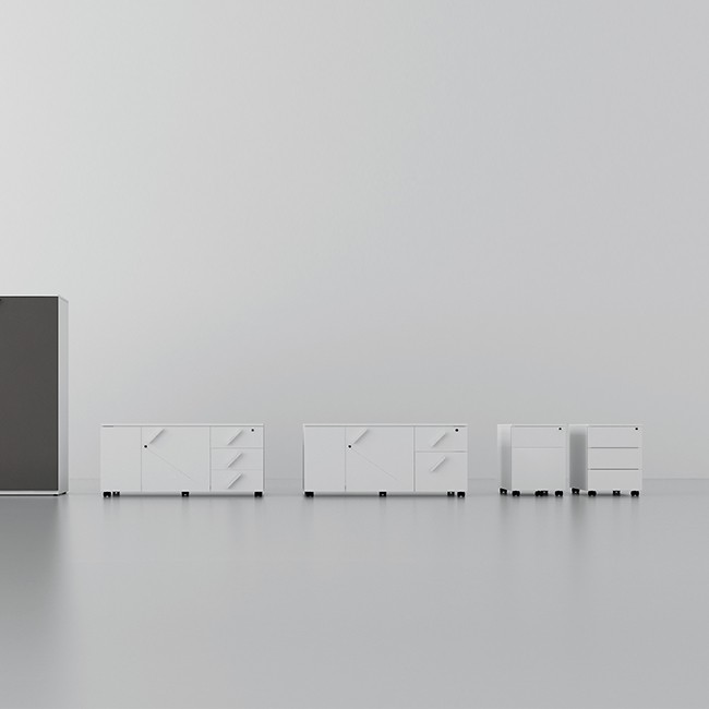 Raio ladeblok Endow Mobile Pedestal Metal 2 lades door Raio Design Studio