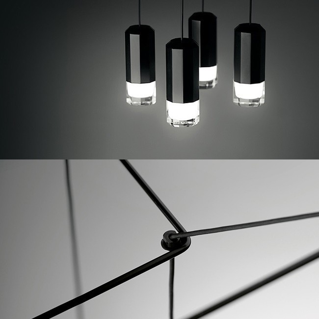 SHOWROOM SALE! Vibia hanglamp Wireflow Suspension 0302 (8 LED met diffuser) door Arik Levy