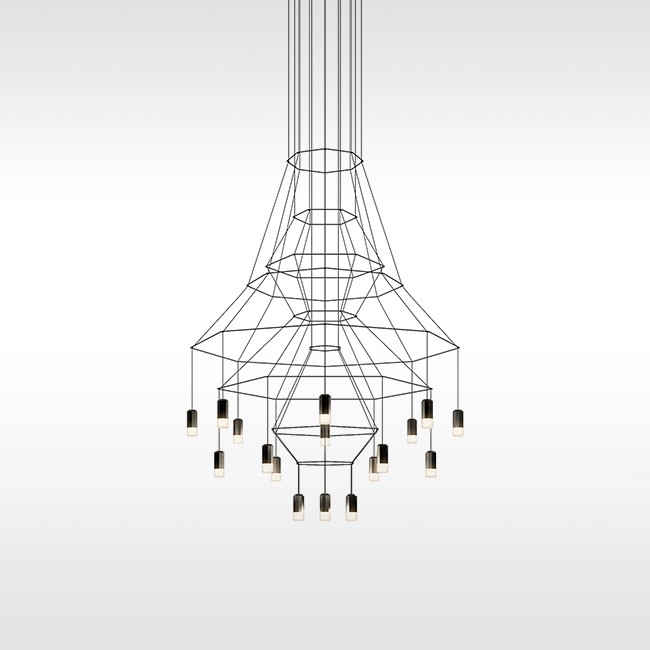 Vibia hanglamp Wireflow Chandelier 0315. door Arik Levy