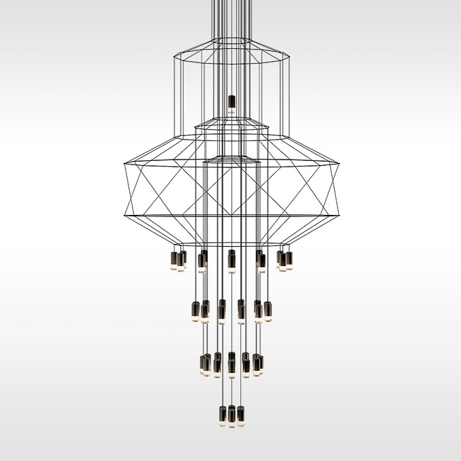 Vibia hanglamp Wireflow Chandelier 0374. door Arik Levy