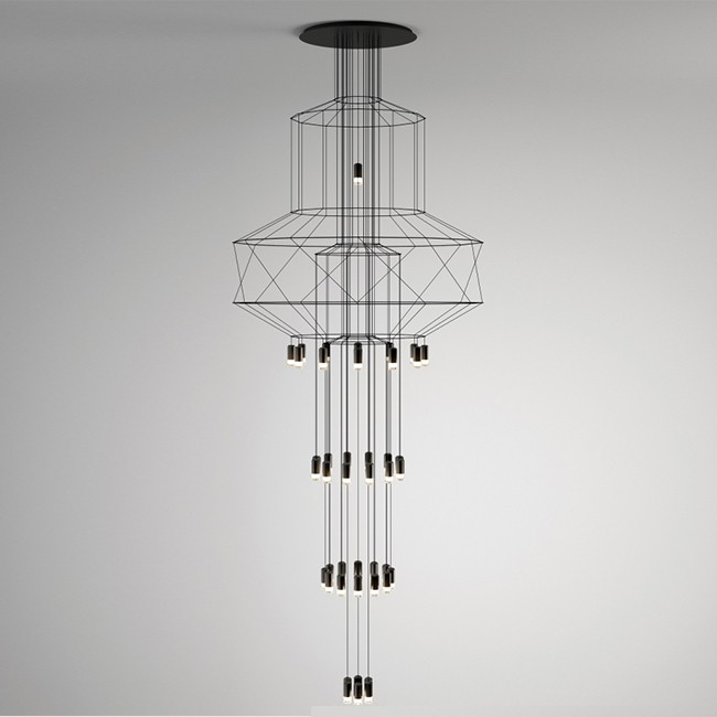 Vibia hanglamp Wireflow Chandelier 0375. door Arik Levy