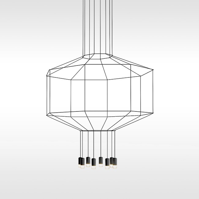 Vibia hanglamp Wireflow Suspension 8 LED met diffuser door Arik Levy