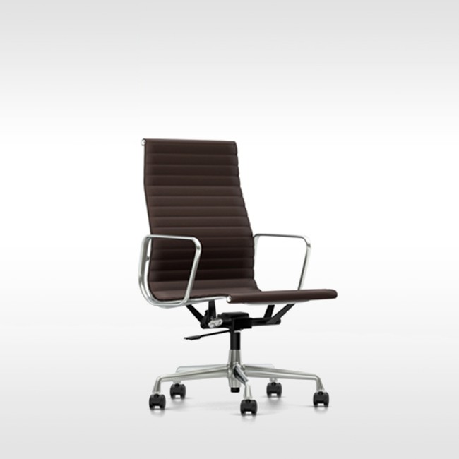 Vitra bureaustoel Aluminium Chair EA 119 leer door Charles & Ray Eames