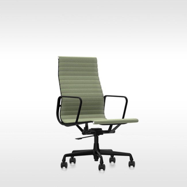 Vitra bureaustoel Aluminium Chair EA 119 stof (zwart frame) door Charles & Ray Eames