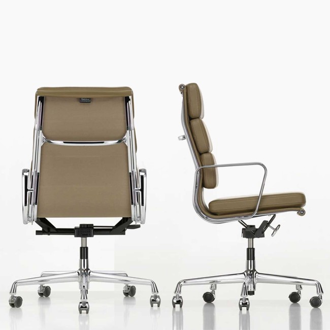 Vitra bureaustoel Soft Pad Chair EA 219 Leder L20 door Charles & Ray Eames