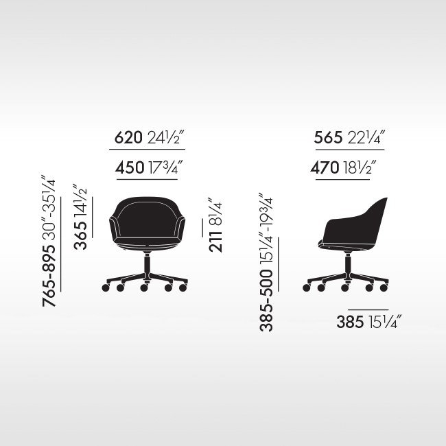 Vitra bureaustoel Softshell Chair zwart onderstel door Ronan & Erwan Bouroullec