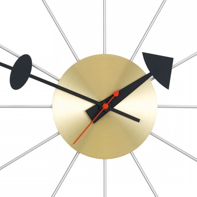 Vitra klok Ball Clock messing door George nelson