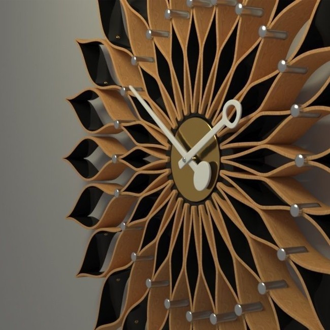 Vitra klok Sunflower Clock (berken) door George Nelson