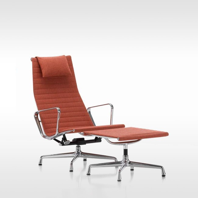 Vitra loungestoel Aluminium Chair EA 124 stof door Charles & Ray Eames
