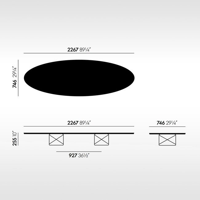 talent weggooien in verlegenheid gebracht Vitra Salontafel Elliptical Table ETR Verchroomd Onderstel Door Charles &  Ray Eames | Designlinq