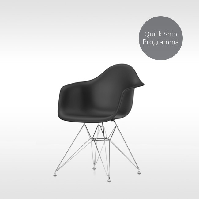 Vitra stoel Eames Plastic Armchair DAR Quick Ship Programma (verchroomd onderstel) door Charles & Ray Eames