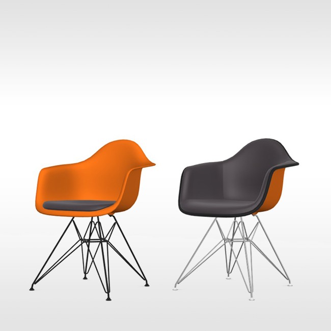 Vitra stoel Eames Plastic Armchair DAR Rusty Orange bekleed door Charles & Ray Eames