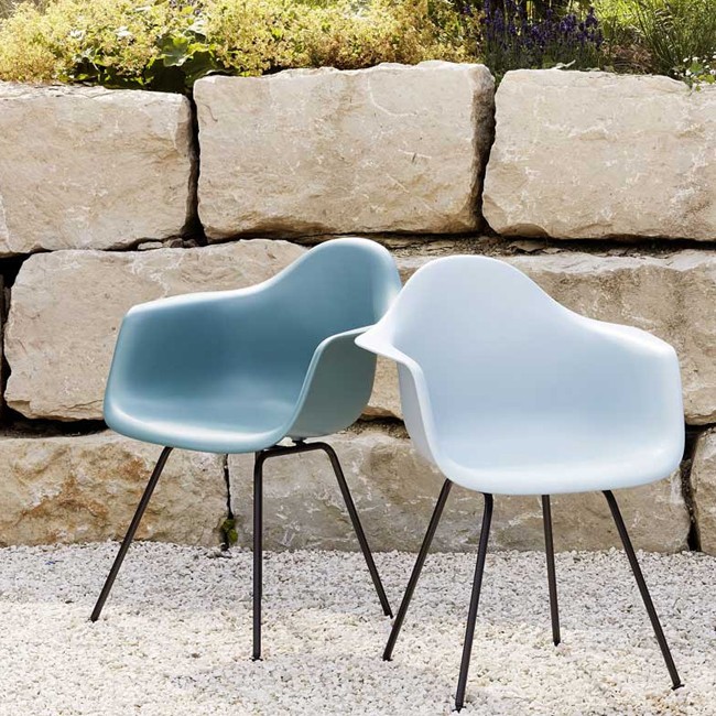 Vitra stoel Eames Plastic Armchair DAX Groen bekleed door Charles & Ray Eames