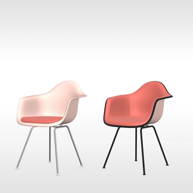 Vitra stoel Eames Plastic Armchair DAX Pale Rose bekleed door Charles & Ray Eames