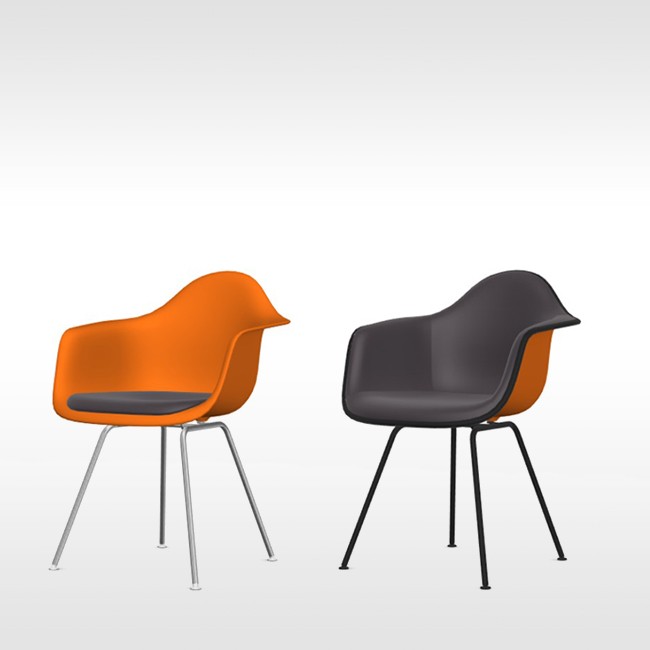 Vitra stoel Eames Plastic Armchair DAX Rusty Orange bekleed door Charles & Ray Eames