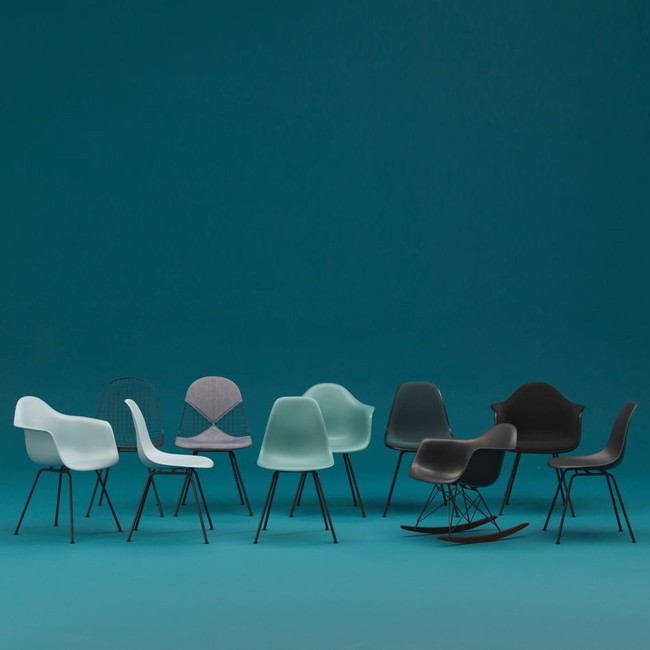 Vitra stoel Eames Plastic Armchair DAX Wit bekleed door Charles & Ray Eames