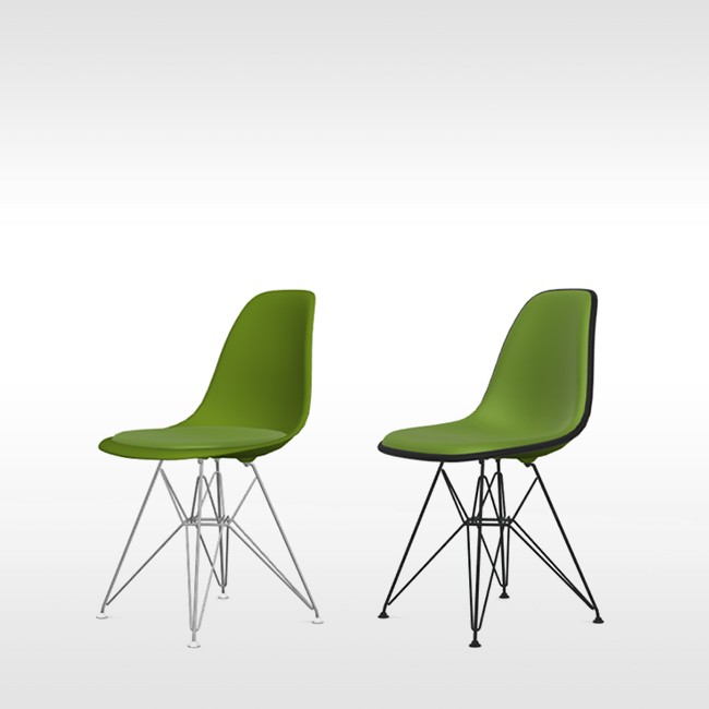 Vitra stoel Eames Plastic Chair DSR Bosgroen bekleed door Charles & Ray Eames