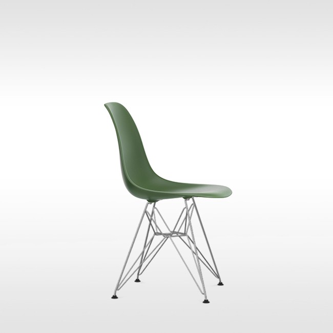 Vitra stoel Eames Plastic Chair DSR (verchroomd onderstel) door Charles & Ray Eames