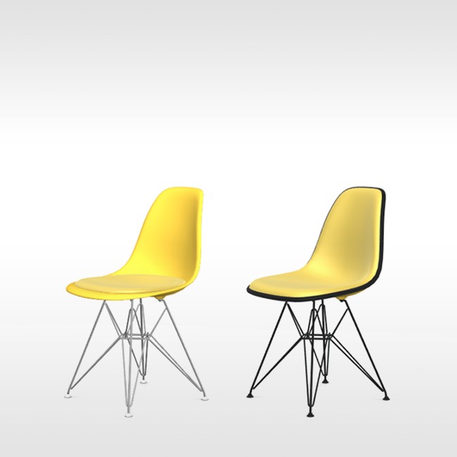 Vitra stoel Eames Plastic Chair DSR Sunlight bekleed door Charles & Ray Eames