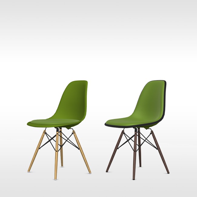 Vitra stoel Eames Plastic Chair DSW Bosgroen bekleed door Charles & Ray Eames