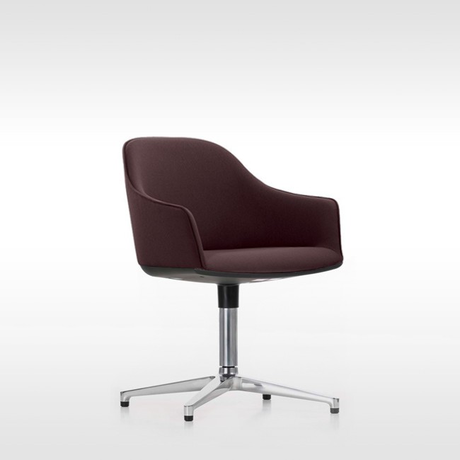 Vitra stoel Softshell Chair Vierster gepolijst onderstel door Ronan & Erwan Bouroullec