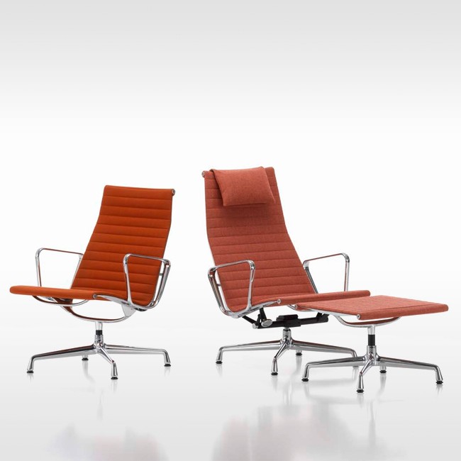Vitra voetenbank Aluminium Chair EA 125 stof door Charles & Ray Eames