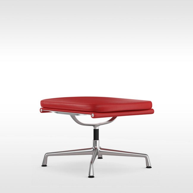Vitra voetenbank Soft Pad Chair EA 223 Leder L20 door Charles & Ray Eames