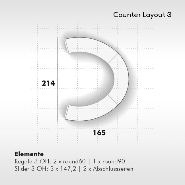 Werner Works wandsysteem Basic Flow COUNTER Layout 3 door Büro + Staubach